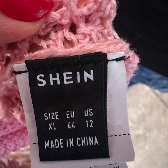 Sold.      Pink Strawberry Sweater - Picture 3 of 4